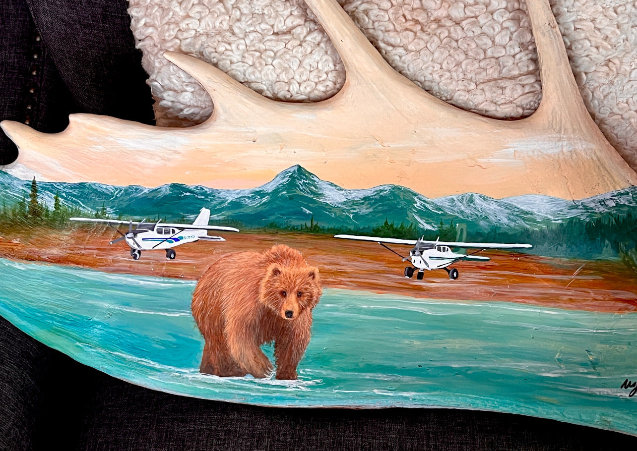 Custom Painted Moose Paddle