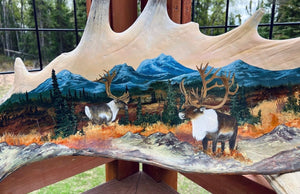 Custom Painted Moose Paddle