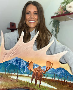 Custom Painted Moose Paddle