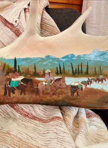 Custom Painted Moose Paddle