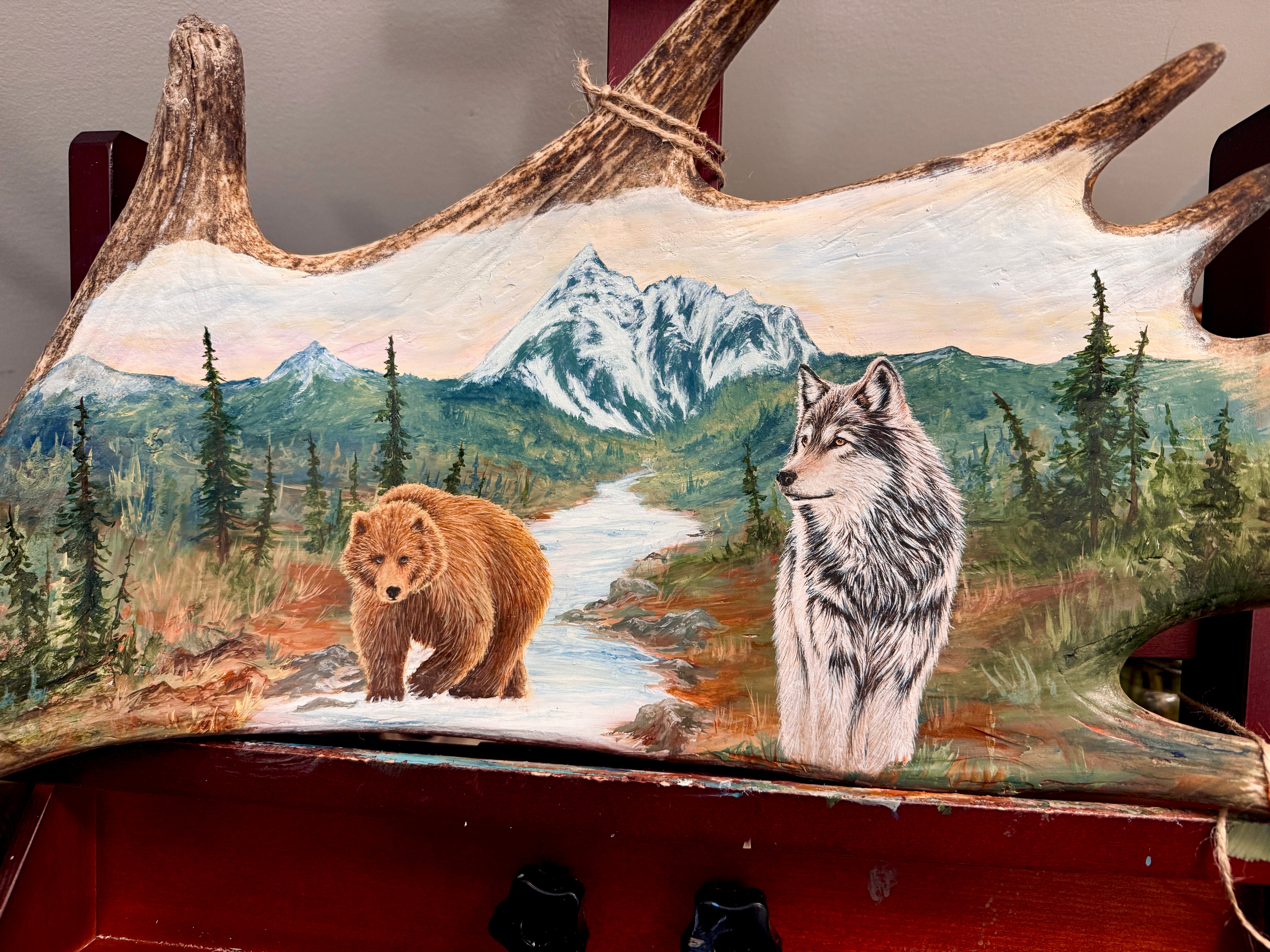 Custom Painted Moose Paddle