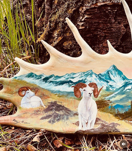 Custom Painted Moose Paddle