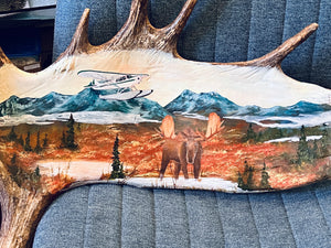 Custom Painted Moose Paddle