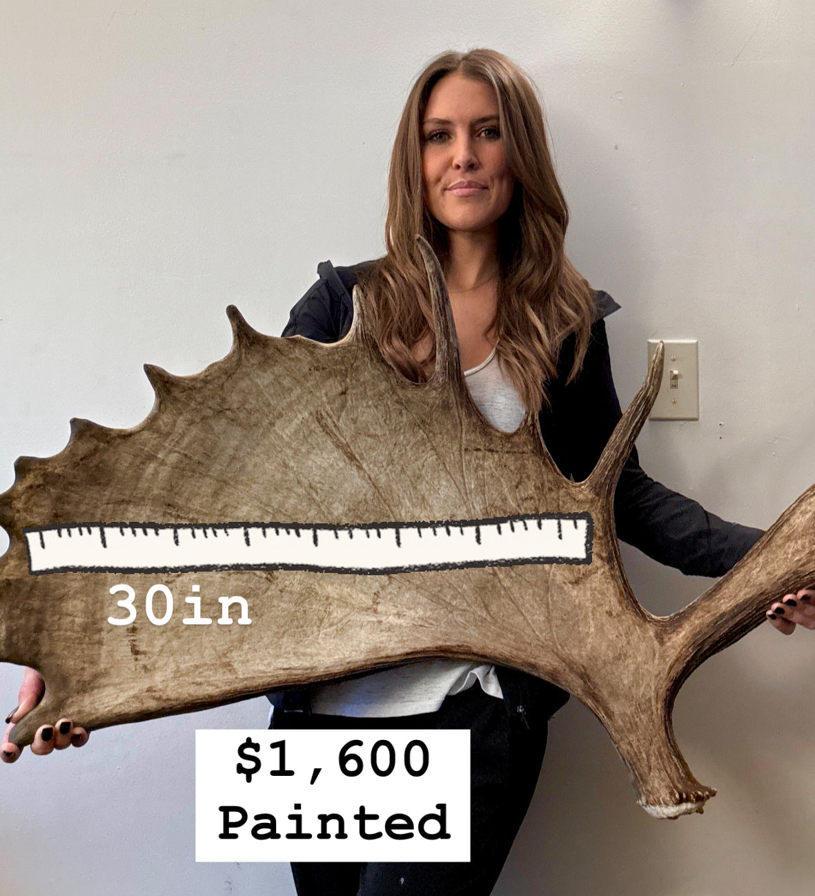 Custom Painted Moose Paddle