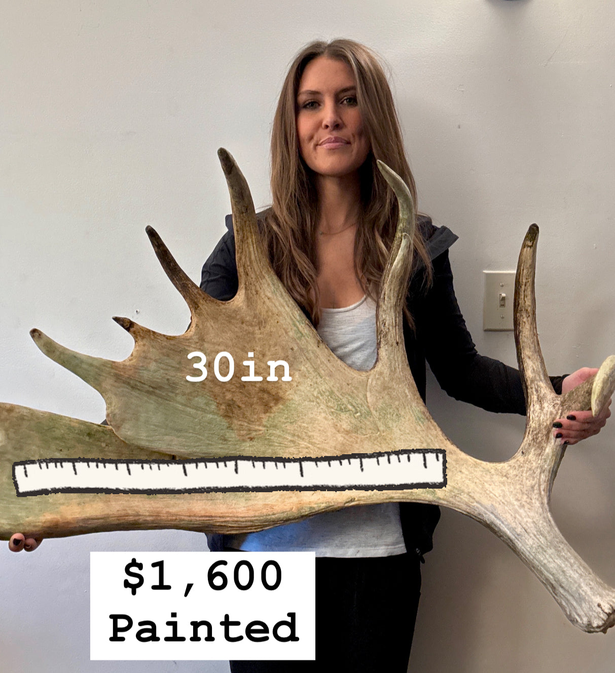 Custom Painted Moose Paddle