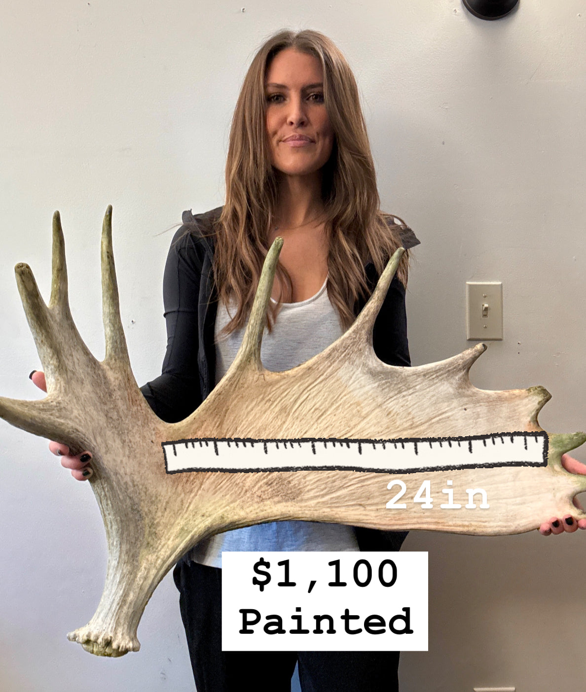 Custom Painted Moose Paddle